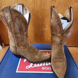 Tony Lama Suede Cowboy Boot (L: Jessica Alba)